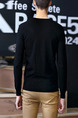 Black Knitted Slim Plus Size V Neck Hedging Men Sweater for Casual