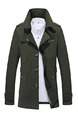 Green Plus Size Slim Lapel Single-Breasted Pockets Long Sleeve Men Jacket for Casual