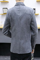 Grey Plus Size Suede Slim Lapel Pockets Button Long Sleeve Men Suit for Evening Office