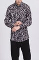 Black And White Long Sleeves Collared Button Down Men Shirt for Casual Party Office