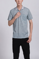 Gray Collared Chest Pocket Polo Men Shirt for Casual Party Office