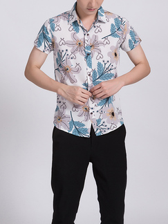 Colorful Button Down Collar Plus Size Men Shirt for Casual Party