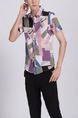 Colorful Button Down Collar Plus Size Men Shirt for Casual Party