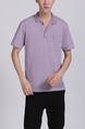 Violet Collar Chest Pocket Plus Size Men Shirt for Casual Party