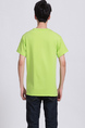 Green Round Neck Tee Plus Size Men Shirt for Casual Party
