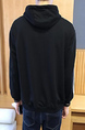 Black Pull Over Pocket Long Sleeve Plus Size Men Hoodie for Casual