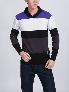 Colorful Striped Long Sleeve Men Shirt for Casual Party