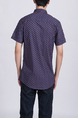 Purple Button Down Chest Pocket Collared Men Shirt for Casual Party Office Evening Nightclub