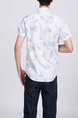 White  Chest Pocket Collared Button Down Plus Size Men Shirt for Casual Party Office