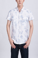 White  Chest Pocket Collared Button Down Plus Size Men Shirt for Casual Party Office