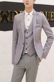 Gray Lapel Pockets Button Down Long Sleeve Plus Size Men Suit for Party Evening Cocktail Office Groomsmen