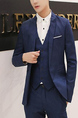 Blue Lapel Pockets Button Down Long Sleeve Plus Size Men Suit for Party Evening Cocktail Office Groomsmen