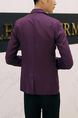 Purple Lapel Pockets Button Down Long Sleeve Plus Size Men Suit for Party Evening Cocktail Office Groomsmen