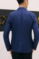 Blue Lapel Pockets Button Down Long Sleeve Plus Size Men Suit for Party Evening Cocktail Office Groomsmen