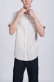 White Collared Chest Pocket Button Down Men Shirt for Casual Office Party