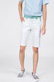 White Above Knee Grid Men Shorts for Casual