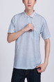 Gray Collared Chest Pocket Polo Plus Size Men Shirt for Casual Party Office