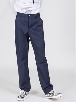 Blue Regular Straight Fit Chino Men Pants for Casual Office