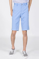 Blue Chino Above Knee Men Shorts for Casual