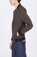 Brown and Black Long Sleeve Zipper Plus Size Men Jacket for Casual