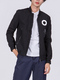 Black Long Sleeve Pocket Plus Size Zipper Men Jacket for Casual
