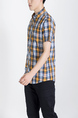 Colorful Button Down Checkered Collared Men Shirt for Casual Party Office