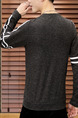 Grey and White Plus Size Slim Round Neck Contrast Linking Letter Printed Long Sleeve Men Shirt for Casual