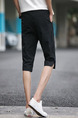 Black Slim Band Plus Size Men Shorts for Casual