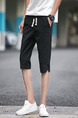 Black Slim Band Plus Size Men Shorts for Casual