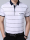 White Loose Lapel Stripe Plus Size Men Shirt for Casual Office