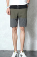 Army Green Loose Contrast Linking Plus Size Men Shorts for Casual Sporty