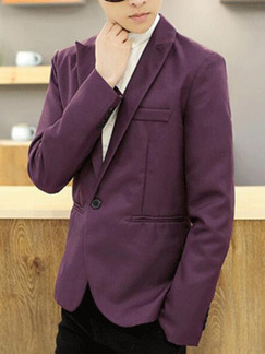Purple Slim Lapel One Button Long Sleeve Men Suit for Office Evening Wedding Groomsmen