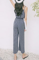 Grey Jumpsuit Strap Wide Leg Ruffled Stripe Slip Jumpsuit for Casual Party
