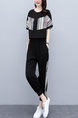 Black and White Two Piece Pants Plus Size Jumpsuit for Casual Sports