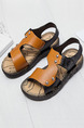 Orange and Black Leather Comfort Boy Shoes for Casual Beach 