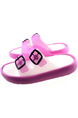 Pink and White PVC Comfort Slide Buckle Girl Shoes for Casual