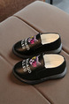 Black Leather Comfort Girl Shoes for Casual Party