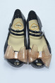 Black PVC Comfort Flats Girl Shoes for Casual Party