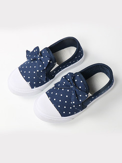 Blue and White Canvas Comfort Platform Girl Shoes for Casual Party