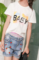 White Black Colorful Plus Size Round Neck Letter Printed Girl Shirt for Casual