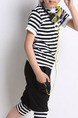 Black and White Plus Size Two-Piece Contrast Stripe Stand Collar Halen Rib Legs Boy Suit for Casual Party
