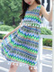 Colorful Loose Tassel Printed Above Knee Girl Dress for Casual Party