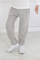 Grey Adjustable Waist Beam Foot Lantern Boy Pants for Casual