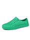 Green Rubber Round Toe Platform 2cm Perforated Men Shoes