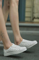 White Rubber Round Toe Platform 2cm Perforated Men Shoes