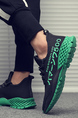 Black and Green Canvas Round Toe Lace Up Rubber Shoes Men Shoes
