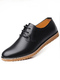 Black Patent Leather Round Toe Platform Lace Up 1.5cm Leather Shoes
