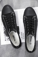 Black Canvas Round Toe Platform Lace Up Rubber Shoes