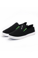 Black Canvas Round Toe Platform Slip On Sneaker