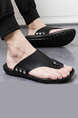 Black Leather Open Toe Platform Sandals